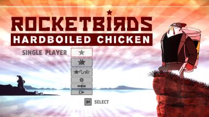Rocketbirds: Hardboiled Chicken Title Screen